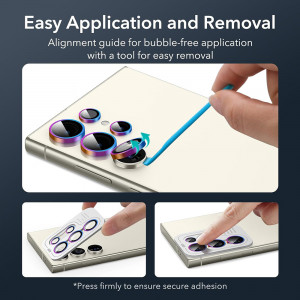 Folie Camera pentru Samsung Galaxy S24 Ultra - ESR Lens Protector Tempered Glass - Chromatic - Img 4