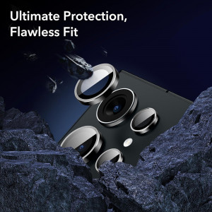Folie Camera pentru Samsung Galaxy S24 Ultra (set 2) - ESR Lens Protector Tempered Glass - Black - Img 3