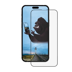 Folie pentru iPhone 15 Pro Max - ANANK 2.5D CG Glass Screen Protector - Black - Img 2