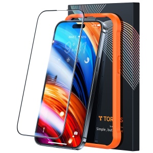 Folie pentru iPhone 15 Pro - Torras GlassGo Tempered Screen Protector - Black - Img 1