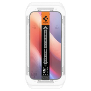 Folie pentru iPhone 16 Pro (set 2) - Spigen Glas.tR EZ FIT - Clear - Img 2
