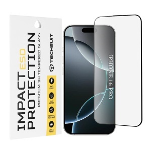 Folie pentru iPhone 16 Pro - Techsuit ESD Glass - Black