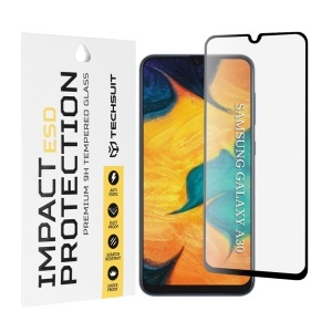 Folie pentru Samsung Galaxy A30 / A50 / A20 / A30s / A50s / M21 / M31 / M30s / M30 - Techsuit ESD Glass - Black
