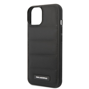 Husa iPhone 14 - Karl Lagerfeld Hardcase Leather Puffy (KLHCP14SPSQAK) - Elongated Logo - Img 2