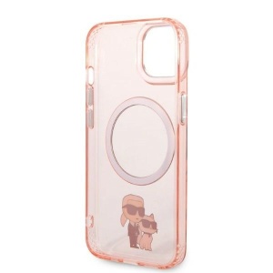 Husa iPhone 14 - Karl Lagerfeld Hardcase MagSafe (KLHMP14SHNKCIP) - Pink Iconic Karl&Choupette - Img 4