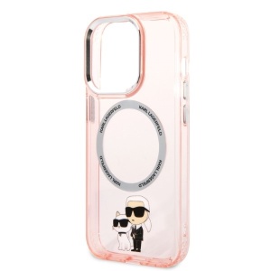Husa iPhone 14 Pro - Karl Lagerfeld Hardcase MagSafe (KLHMP14LHNKCIP) - Pink Iconic Karl&Choupette - Img 2