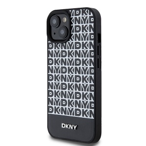 Husa iPhone 15 - DKNY Leather Printed Pattern Metal Logo MagSafe (DKHMP15SPSOSPK) - Black - Img 2