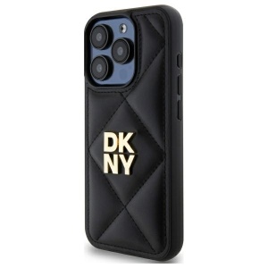 Husa iPhone 15 Pro Max - DKNY Leather Quilted Stack Logo (DKHCP15XPQDSLK) - Black - Img 2