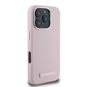 Husa iPhone 16 Pro - Karl Lagerfeld Leather MagSafe (KLHMP16LPGMSRPP) - Pink FW Metal Plate - Img 5
