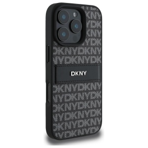 Husa iPhone 16 Pro Max - DKNY Leather Hardcase Texture Pattern Tonal Stripe (DKHCP16XPRTHSLK) - Black - Img 4