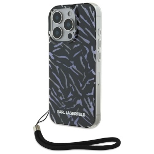 Husa iPhone 16 Pro Max - Karl Lagerfeld Hardcase (KLHCP16XHZBPKCCU) - Purple Zebra With Cord - Img 1