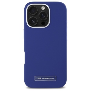 Husa iPhone 16 Pro Max - Karl Lagerfeld Leather MagSafe (KLHMP16XPGMSRPB) - Blue FW Metal Plate - Img 5