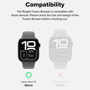Husa pentru Apple Watch 10 42mm - Ringke Fusion Bumper - Black - Img 7