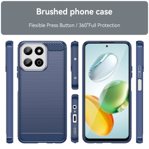 Husa pentru Honor 200 Smart / X7c - Techsuit Carbon Silicone - Blue - Img 6