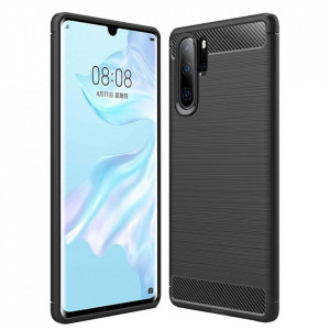Husa pentru Huawei P30 Pro / P30 Pro New Edition - Techsuit Carbon Silicone - Black - Img 1
