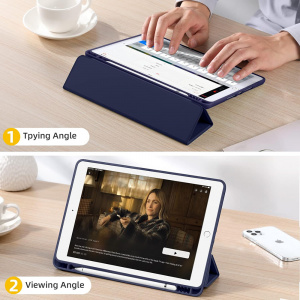 Husa pentru iPad 10.2 (2019 / 2020 / 2021) - Techsuit Flex Trifold - Dark Blue - Img 5