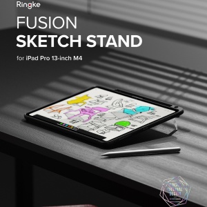 Husa pentru iPad Pro 13 (2024) - Ringke Fusion Sketch Stand - Smoke Black - Img 4
