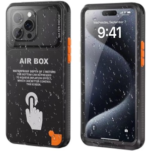Husa pentru iPhone 12/12 Pro/13/13 Pro/14/14 pro/15/15 Pro/16 - ShellBox AirBox Waterproof IP68 Case (6.1 inch) - Black