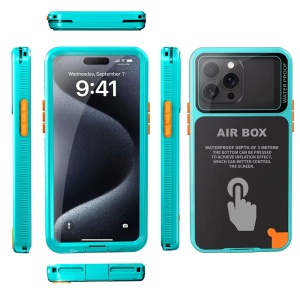Husa pentru iPhone 12 Pro Max/13 Pro Max/14 Pro Max/ 15 Pro Max/16 Pro Max/15+/16+ - ShellBox AirBox Waterproof IP68 Case (6.7 inch) - Blue - Img 2