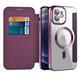 Husa pentru iPhone 12 - Techsuit SmartMag Book Case - Purple - Img 1