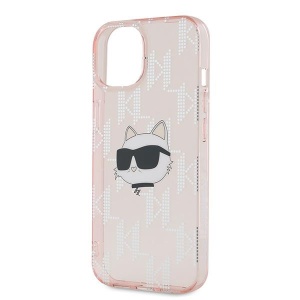 Husa pentru iPhone 14 - Karl Lagerfeld IML Luxury (KLHCP14SHKLPCHP) - Pink Choupette Head&Monogram - Img 2