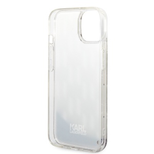 Husa pentru iPhone 14 Plus - Karl Lagerfeld Hardcase Liquid Glitter (KLHCP14MLMNMS) - Silver Monogram - Img 4