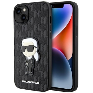 Husa pentru iPhone 14 Plus - Karl Lagerfeld Saffiano (KLHCP14MSAKHPKK) - Monogram Ikonik - Img 1