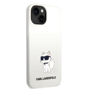 Husa pentru iPhone 14 Plus - Karl Lagerfeld Silicone MagSafe (KLHMP14MSNCHBCH) - White Choupette - Img 6