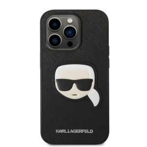 Husa pentru iPhone 14 Pro - Karl Lagerfeld Saffiano (KLHCP14LSAPKHK) - Karl`s Head - Img 3