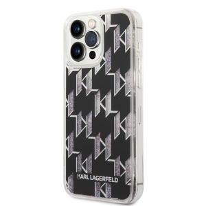 Husa pentru iPhone 14 Pro Max - Karl Lagerfeld Hardcase Liquid Glitter (KLHCP14XLMNMK) - Monogram - Img 5