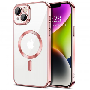 Husa pentru iPhone 14 - Techsuit Luxury Crystal MagSafe - Pink