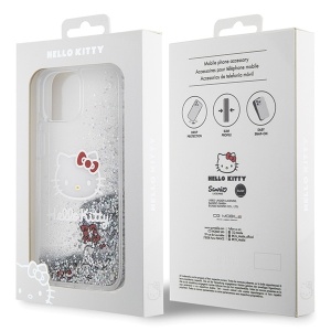 Husa pentru iPhone 15 - Hello Kitty Hardcase Liquid Glitter Charms Kitty Head (HKHCP15SLIKHET) - Silver - Img 7