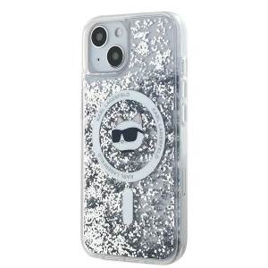 Husa pentru iPhone 15 - Karl Lagerfeld Liquid Glitter MagSafe (KLHMP15SLGCHSGH) - Clear Choupette Head - Img 6