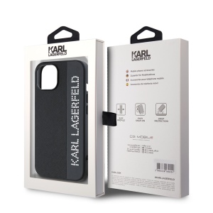 Husa pentru iPhone 15 - Karl Lagerfeld Saffiano Rhinestones&Charm (KLHCP15SPSAKDGCK) - Black - Img 7
