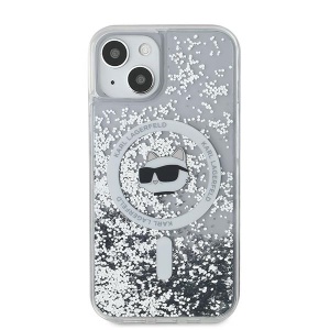 Husa pentru iPhone 15 Plus - Karl Lagerfeld Liquid Glitter MagSafe (KLHMP15MLGCHSGH) - Transparent Choupette Head - Img 3