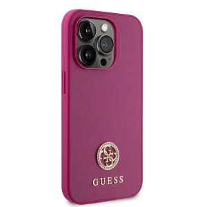 Husa pentru iPhone 15 Pro - Guess Strass Metal Logo (GUHCP15LPS4DGPP) - Pink - Img 3