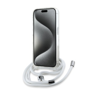 Husa pentru iPhone 15 Pro - Karl Lagerfeld IML Crossbody MagSafe (KLHMP15LHCKHNT) - Transparent Karl Head - Img 6