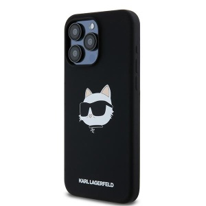 Husa pentru iPhone 15 Pro - Karl Lagerfeld Silicone MagSafe (KLHMP15LSCHPPLK) - Choupette Head - Img 6