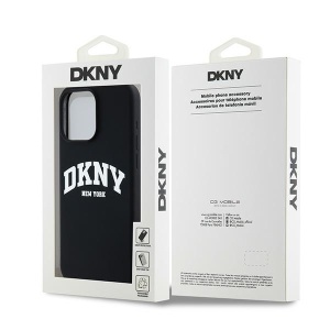 Husa pentru iPhone 15 Pro Max - DKNY Hardcase Liquid Silicone White Printed Logo MagSafe (DKHMP15XSNYACH) - Black - Img 8