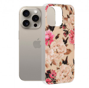 Husa pentru iPhone 15 Pro Max - Techsuit Marble Series - Mary Berry Nude - Img 1