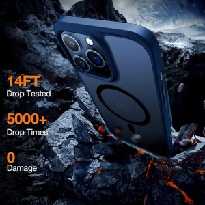 Husa pentru iPhone 15 Pro Max - Torras Guardian Magnetic Series - Navy Blue - Img 2