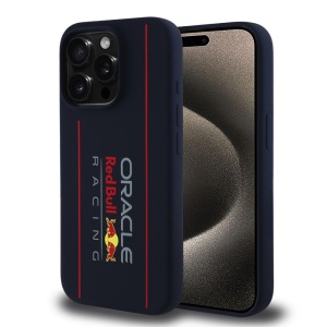 Husa pentru iPhone 15 Pro - Red Bull Racing Silicone Oversize Vertical Logo MagSafe (RBHMP15L24SIOLRV) - Navy - Img 1