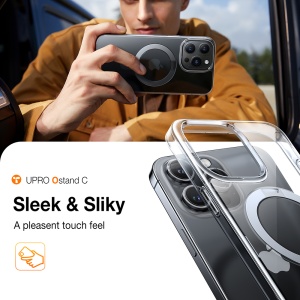 Husa pentru iPhone 15 Pro - Torras Ostand MagSafe Series - Clear - Img 4
