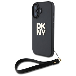 Husa pentru iPhone 16 - DKNY Hardcase Wrist Strap Stock Logo (DKHCP16SPBSWSK) - Black - Img 1