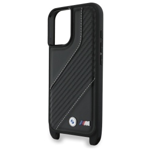Husa pentru iPhone 16 Plus - BMW Leather M Edition Carbon Stripe & Strap (BMHCP16M23PSCCK) - Black - Img 5