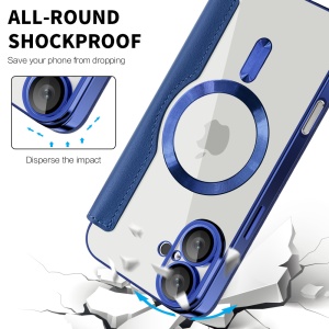 Husa pentru iPhone 16 Plus - Techsuit SmartMag Book Case - Blue - Img 4