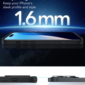 Husa pentru iPhone 16 Pro - ESR Classic Hybrid HaloLock - Clear Black - Img 4