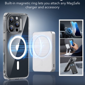 Husa pentru iPhone 16 Pro - ESR Classic Hybrid HaloLock - Clear - Img 7