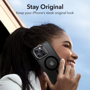 Husa pentru iPhone 16 Pro - ESR Classic Hybrid HaloLock Kickstand - Frosted Black - Img 5