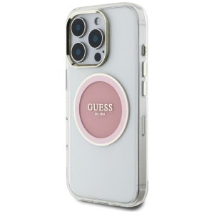 Husa pentru iPhone 16 Pro - Guess IML Metal Colored Circle MagSafe (GUHMP16LHTDRCEDP) - Pink - Img 2